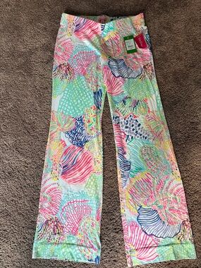 Lilly Pulitzer Palazzo Pants. Tropical Print in Pink, Blue, Green, Yellow